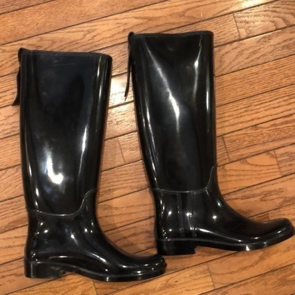 Coach black shiny rain boots Size 7 - Picture 10 of 12